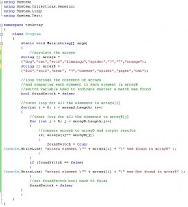 C#: How to compare two arrays